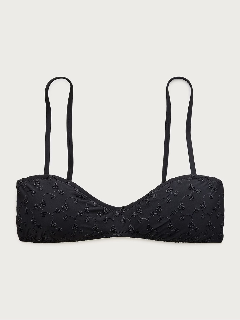 Jcrew Black Lace-Embossed Bandeau Bra with Removable Straps